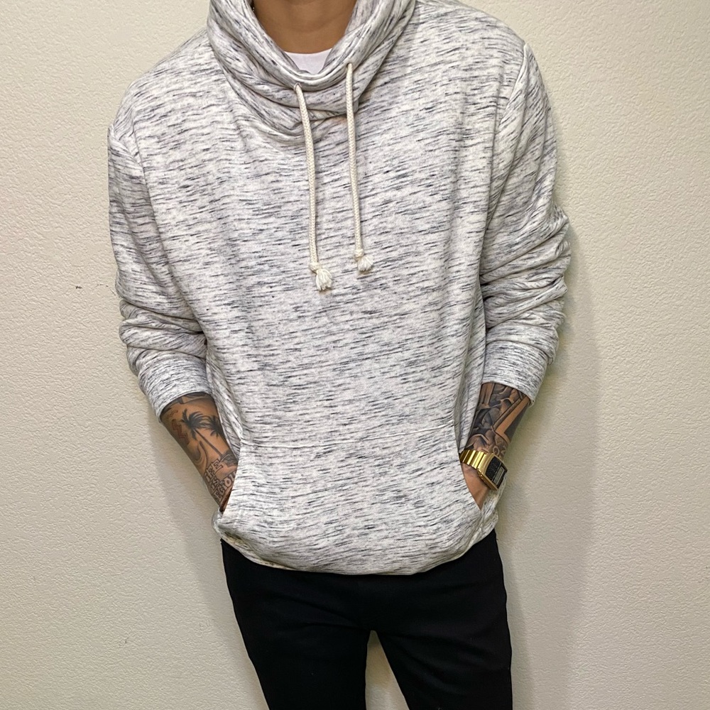 Stylish gray cowl sweater for Men